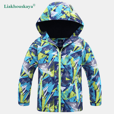 Vējjaka zēniem 2022. gada modes pavasara rudens bērnu virsdrēbes Kapuce silts polārais vilnas ūdensnecaurlaidīgs lietusmētelis flīsa mētelis 4-15 t