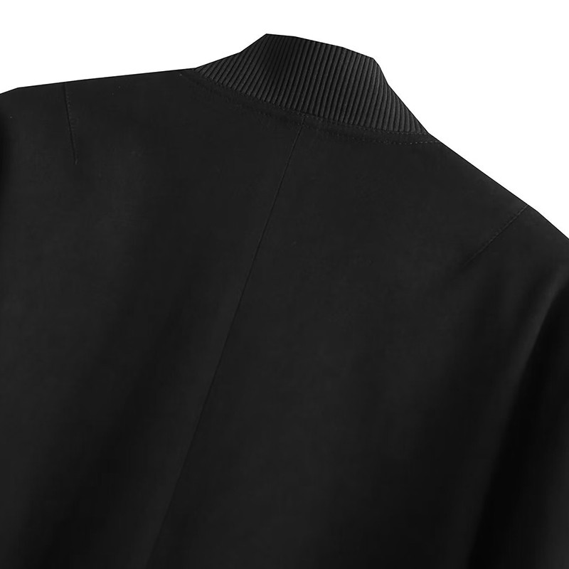 Ženska bomber jakna Modni kaput s džepovima Retro Jednobojna jakna dugih rukava s prednjim dugmetom Ženska elegantna jakna s patentnim zatvaračem na rever