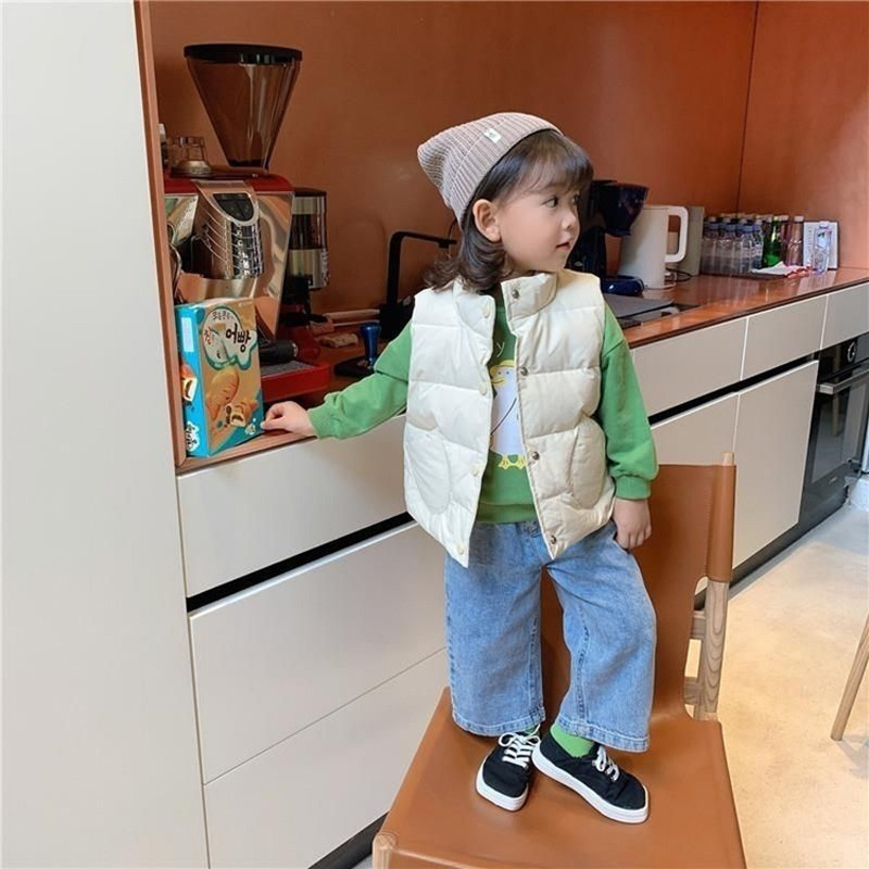 Vestă din bumbac cu puf pentru copii, toamnă iarnă, îmbrăcăminte în stil străin 2022, noi, băieți, fete, groasă, caldă, din bumbac, vestă pentru bebeluși.