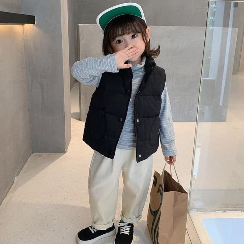 Vestă din bumbac cu puf pentru copii, toamnă iarnă, îmbrăcăminte în stil străin 2022, noi, băieți, fete, groasă, caldă, din bumbac, vestă pentru bebeluși.