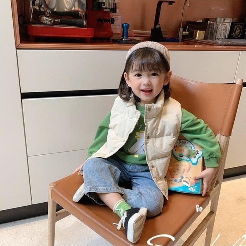 Vestă din bumbac cu puf pentru copii, toamnă iarnă, îmbrăcăminte în stil străin 2022, noi, băieți, fete, groasă, caldă, din bumbac, vestă pentru bebeluși.