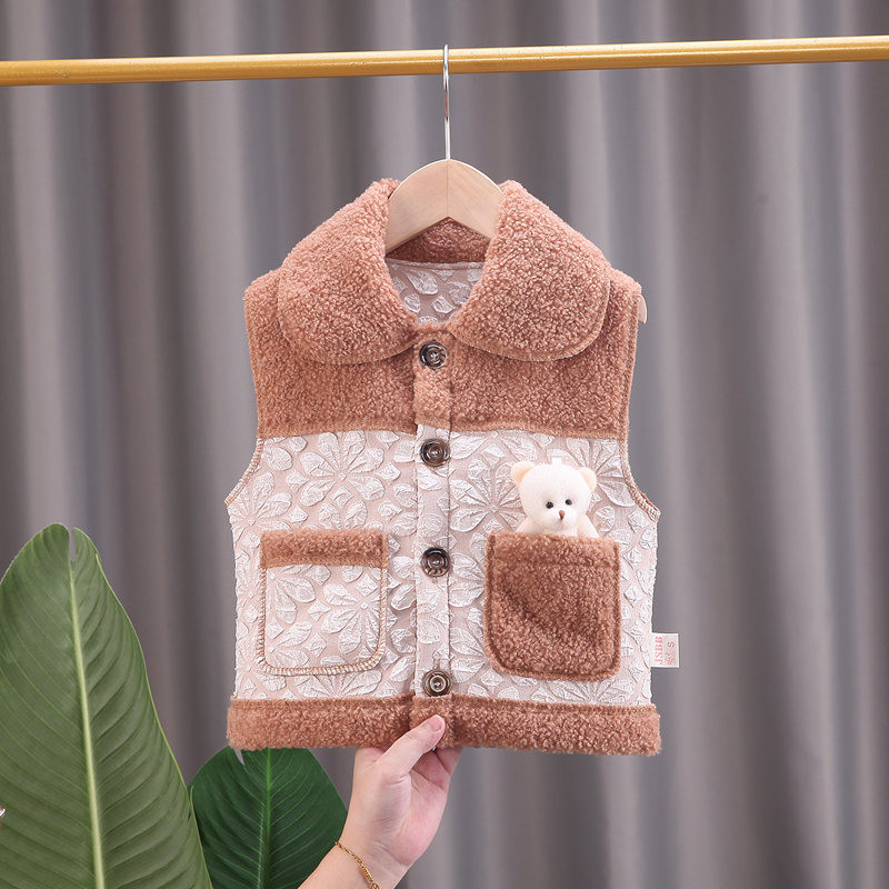 Džemperi za djevojčice Dječji proljetni deblji prsluk bez rukava Pleteni džemperi za dječake Uzročna zima Gornja odjeća za malu djecu Jesen