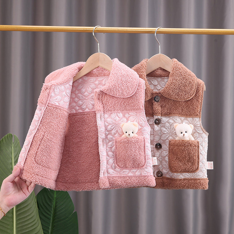 Džemperi za djevojčice Dječji proljetni deblji prsluk bez rukava Pleteni džemperi za dječake Uzročna zima Gornja odjeća za malu djecu Jesen