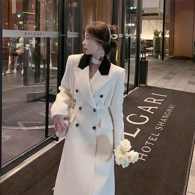 [YA Studio] 2023, noua modă de iarnă, personalizată celebritate, haină de lână Heben, lungime medie, pentru femei