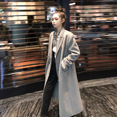 [YA Studio] 2023, noua modă de iarnă, personalizată celebritate, haină de lână Heben, lungime medie, pentru femei