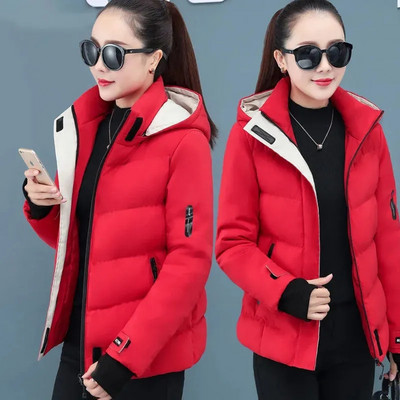 Sieviešu jakas 2023. g. Jauna Parkas ziemas jaka Sieviešu mētelis ar kapuci, kokvilnas polsterējums, silts Parka brīvs mētelis, virsdrēbes XXXL