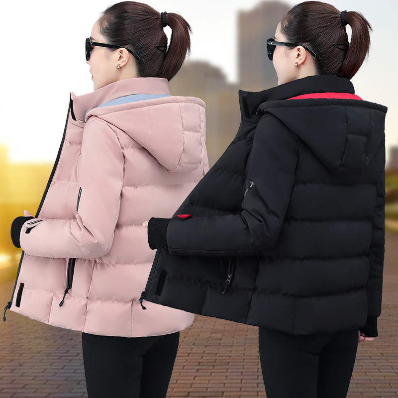 Sieviešu jakas 2023. g. Jauna Parkas ziemas jaka Sieviešu mētelis ar kapuci, kokvilnas polsterējums, silts Parka brīvs mētelis, virsdrēbes XXXL