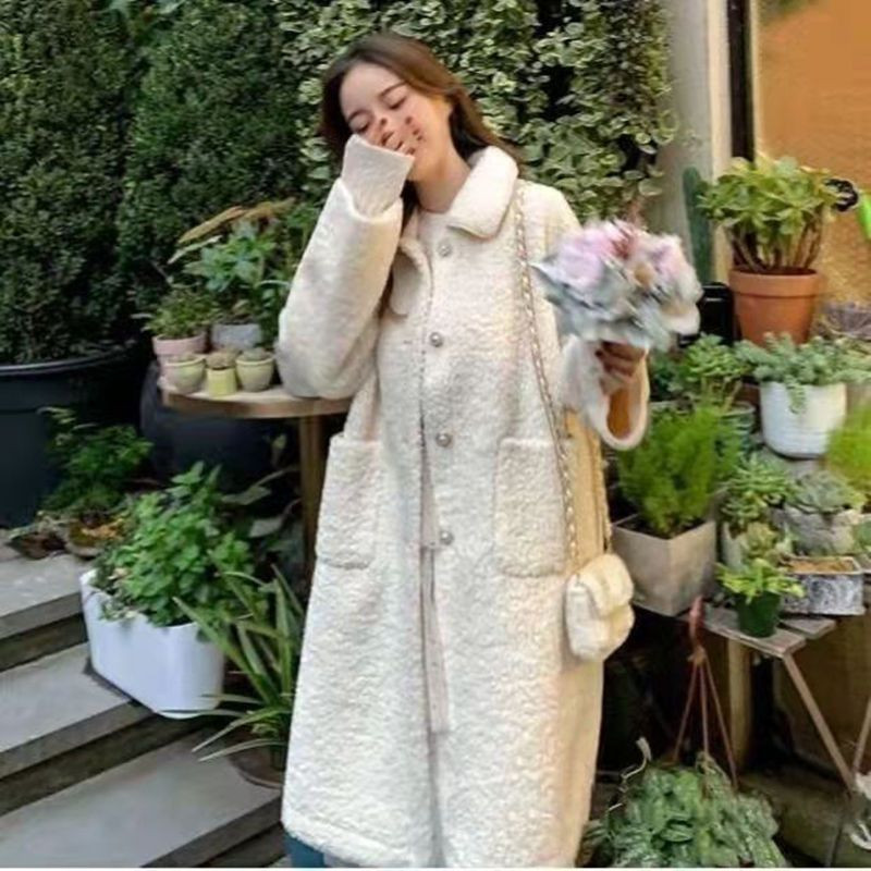 Toamnă și iarnă 2022, haină nouă, ușoară, de lux, cu lungime medie, pentru femei, îngroșată, lejeră și subțire, haină de tip boutique.