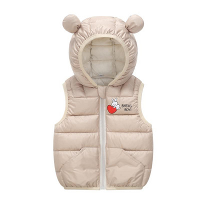 2023, toamnă iarnă, vestă pentru bebeluși, cu glugă, imprimare, dragoste pentru copil, băiat, fată, ține cald, jachetă fără mâneci pentru copii, vestă pentru copii