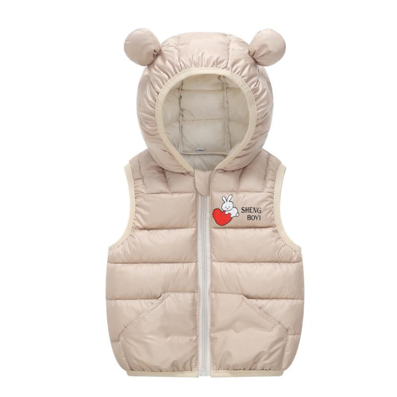 2023, toamnă iarnă, vestă pentru bebeluși, cu glugă, imprimare, dragoste pentru copil, băiat, fată, ține cald, jachetă fără mâneci pentru copii, vestă pentru copii