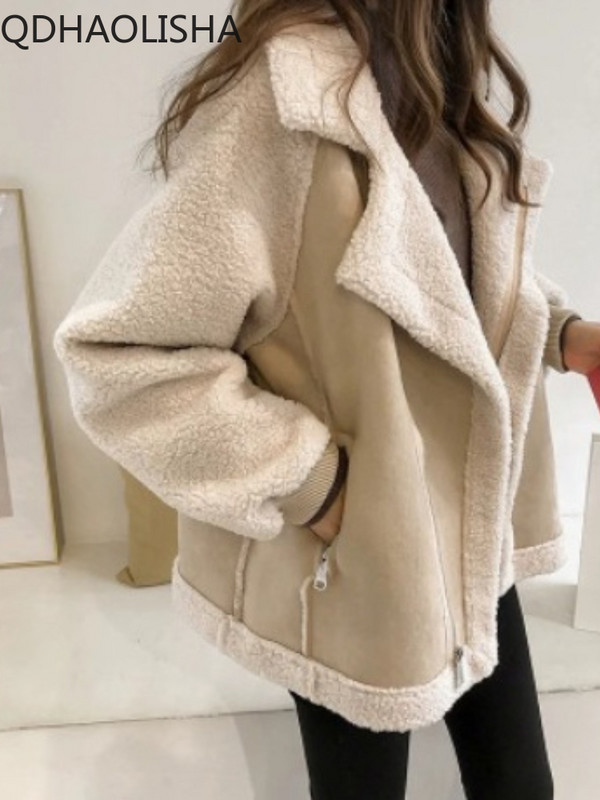 Jachetă de damă, toamnă iarnă, nou în vintage, haină de catifea cu gât polo, haine de iarnă pentru femei, îmbrăcăminte de stradă în stil coreean.