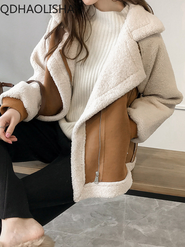 Jachetă de damă, toamnă iarnă, nou în vintage, haină de catifea cu gât polo, haine de iarnă pentru femei, îmbrăcăminte de stradă în stil coreean.