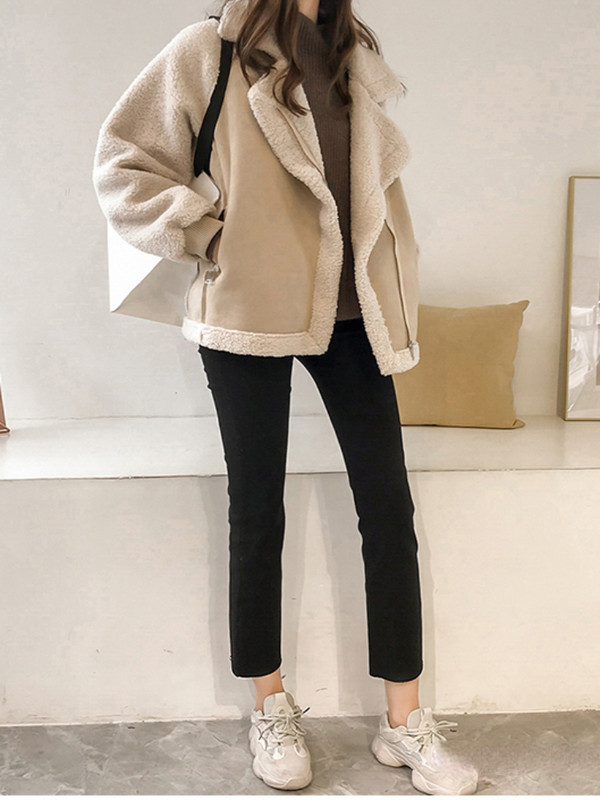 Jachetă de damă, toamnă iarnă, nou în vintage, haină de catifea cu gât polo, haine de iarnă pentru femei, îmbrăcăminte de stradă în stil coreean.