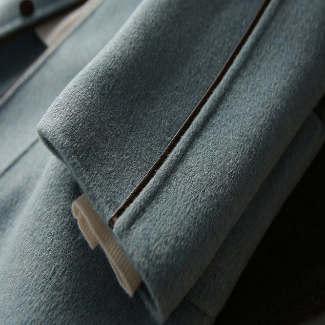 haină cu glugă, cu mâneci lungi, haină de lână de lungime medie, tendință feminină, paltoane de iarnă pentru femei, trench stil coreean