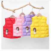 Vestă pentru copii de toamnă, haină de fetiță, 2021, la modă nouă, paltoane pentru fete, cardigan cald, jachetă cu puf, veste fără mâneci, îmbrăcăminte exterioară pentru copii