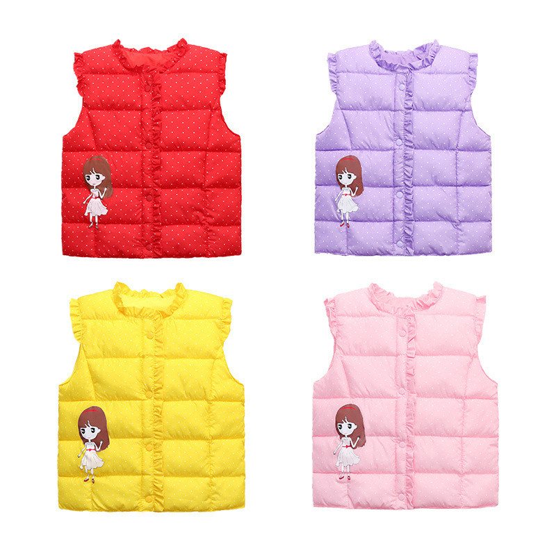Vestă pentru copii de toamnă, haină de fetiță, 2021, la modă nouă, paltoane pentru fete, cardigan cald, jachetă cu puf, veste fără mâneci, îmbrăcăminte exterioară pentru copii
