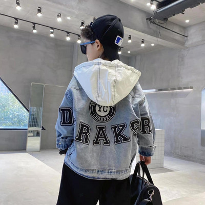 2023. gada pavasara zēnu mētelis Džinsu jakas meitenēm Bērnu mētelis zēnu jaka ar kapuci Bērnu džinsu jaka Bērnu apģērbi Bērnu jakas topi