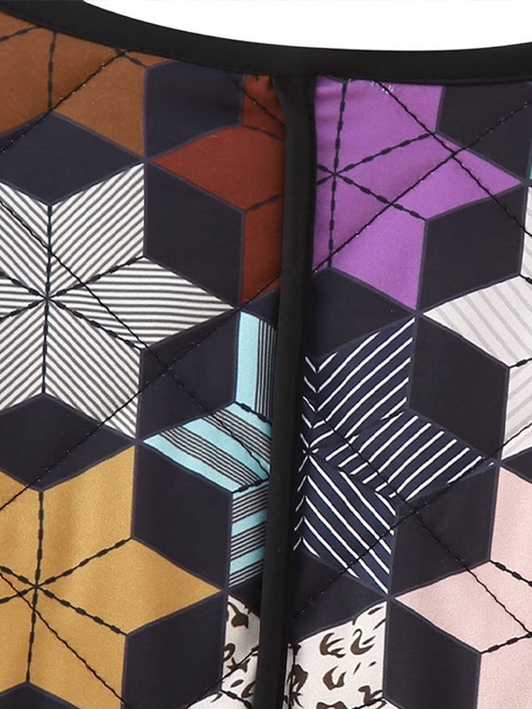 Ženska pamučna podstavljena jakna s patentnim zatvaračem, zvijezda s O-izrezom, jesen, zima, prošiveni kaput, ženski dugih rukava, šarene široke majice s džepovima