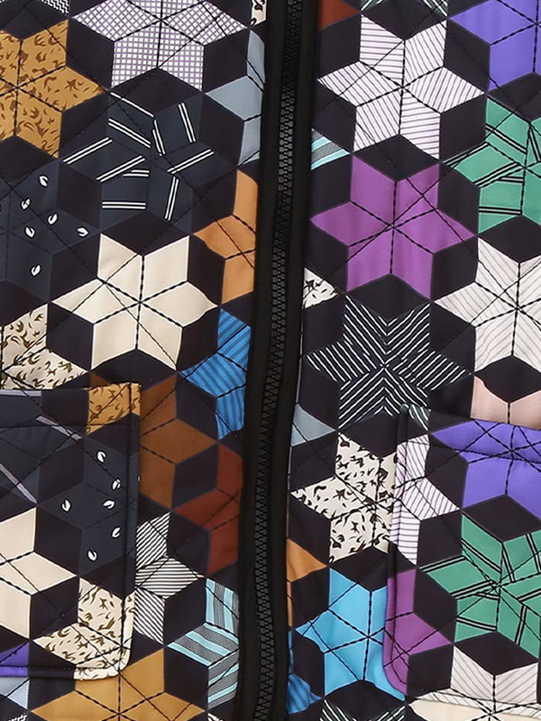 Ženska pamučna podstavljena jakna s patentnim zatvaračem, zvijezda s O-izrezom, jesen, zima, prošiveni kaput, ženski dugih rukava, šarene široke majice s džepovima