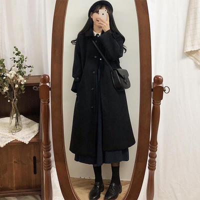 Ženski kaputi Dugi, elegantni ženski uski kaputi s jednim kopčanjem za slobodno vrijeme Crni univerzalni kaput Ženska zimska jakna Ženska jakna