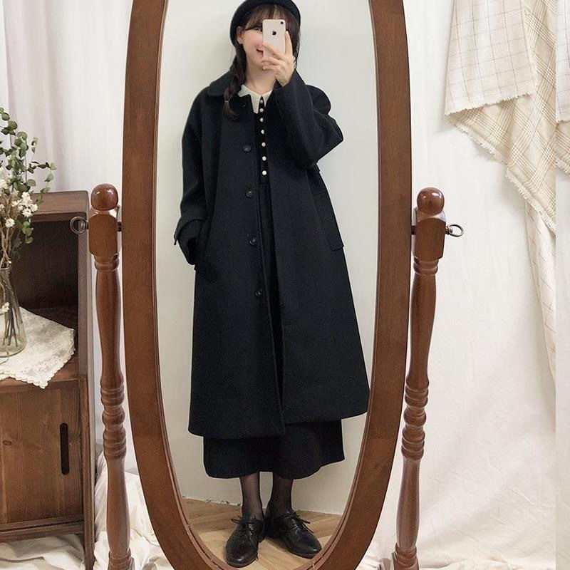 Ženski kaputi Dugi, elegantni ženski uski kaputi s jednim kopčanjem za slobodno vrijeme Crni univerzalni kaput Ženska zimska jakna Ženska jakna