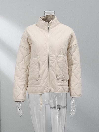 Moteriškas, laisvas, laisvas medvilninis paltas, laisvalaikis ilgomis rankovėmis, kišeninis, 2023 m. rudens, žiemos moteriškas šiltas viršutinis drabužis