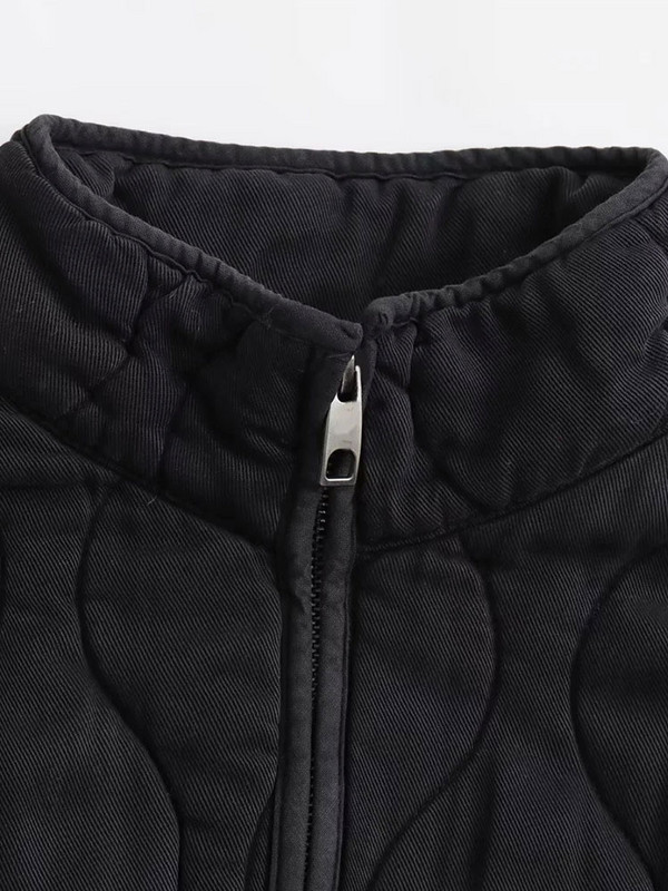 Nlzgmsj TRAF Prevelike ženske parke 2023. Zimske parke dugih rukava s velikim džepovima, labava prošivena podstavljena jakna Ženski kratki top pamučni kaput