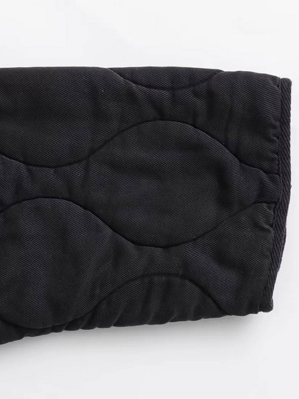 Nlzgmsj TRAF Prevelike ženske parke 2023. Zimske parke dugih rukava s velikim džepovima, labava prošivena podstavljena jakna Ženski kratki top pamučni kaput