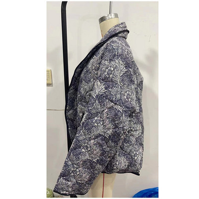 Ženski pamučni kaput s printom samostojećeg ovratnika Vinage Ženska jakna dugih širokih rukava s džepovima 2023. Jesen Zima Deblja topla ženska gornja odjeća