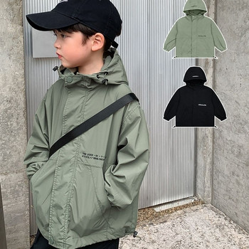 Αγόρια Ρούχα Παιδικά Ανοιξιάτικα μασίφ μπουφάν για εφηβικό παλτό Παιδικά μπλουζάκια 4-12 ετών Big Kids Active Baby Fashion Hooded