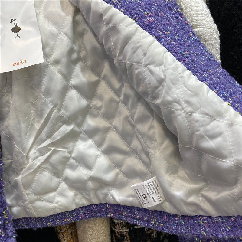 Zimski korejski kaput od tvida s jednim kopčanjem Elegantni okrugli ovratnik Tople jakne Pamučno podstavljene s debelim rubovima s resicama Dizajn Jaqueta