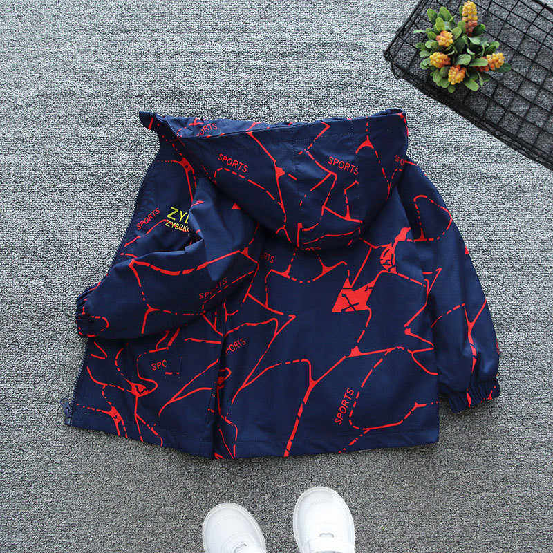 Modne jakne za dječake Proljeće Jesen Dječja kamuflažna gornja odjeća s kapuljačom i tankim patentnim zatvaračem za djecu 2-6 godina Vjetrovke Odjeća