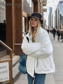 Jednobojna prugasta ženska jakna jesen zima dugih rukava s kićankama i patentnim zatvaračima veliki džep ženski kaput 2023 Modni ležerni ženski topli kaputi