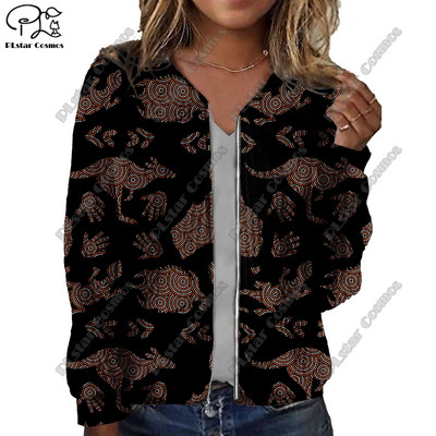 Nova ženska jakna s 3D printanom aboridžinskom serijom s otisnutim plemenskim uzorkom, ležerna, autentična ženska jakna Y-5