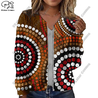 Nova ženska jakna s 3D printanom aboridžinskom serijom s otisnutim plemenskim uzorkom, ležerna, autentična ženska jakna Y-5