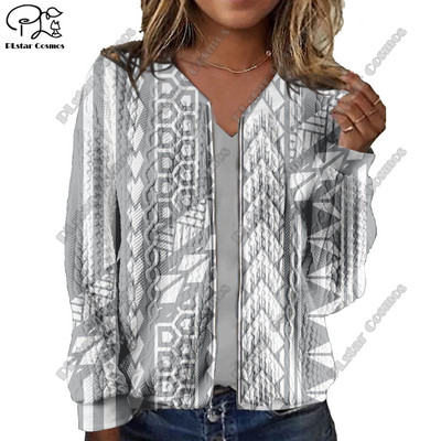 Nova ženska jakna s 3D printanom aboridžinskom serijom s otisnutim plemenskim uzorkom, ležerna, autentična ženska jakna Y-5