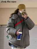 Deblji zimski kaput Ženska dolčevita s dugim rukavima Opuštena ženska jakna s kapuljačom 2023. Ulična jednobojna pamučna topla ženska parka