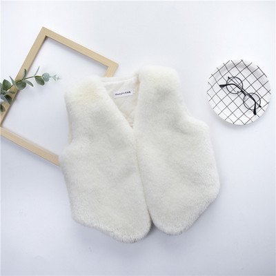 Ziemas meitenes Modes Mākslīgās kažokādas Vestes Bay Bērnu Virsdrēbes Bērnu Bērnu Silta Veste Toddler Meitene Rudens Apģērbi Mēteļi Jaka