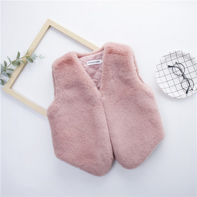 Ziemas meitenes Modes Mākslīgās kažokādas Vestes Bay Bērnu Virsdrēbes Bērnu Bērnu Silta Veste Toddler Meitene Rudens Apģērbi Mēteļi Jaka