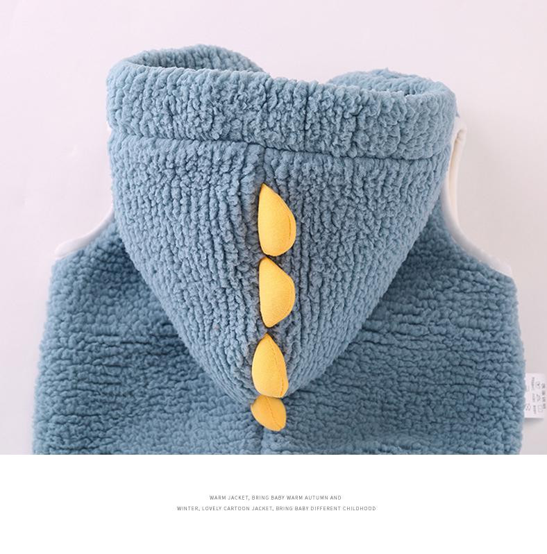 Dječji prsluk Jesenska odjeća bez rukava iz crtića Unisex dječja jakna s kapuljačom Plus baršunasti prsluk Dječja topla odjeća Ležerna vanjska odjeća