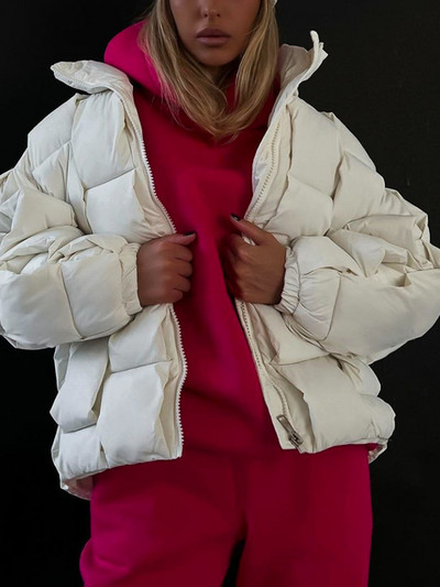 Zimske jakne za žene 2023. Debela topla široka modna prošivena jakna Ženska zamjena High Street zelena široka pufer kaput