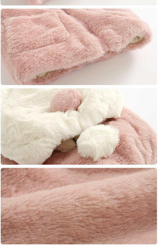 Slatki zec Plišani prsluk od umjetnog krzna za djevojčice Proljeće Jesen Kaput za novorođenče Jakna s kapuljačom Dječja odjeća za malu djecu Ležerna odjeća