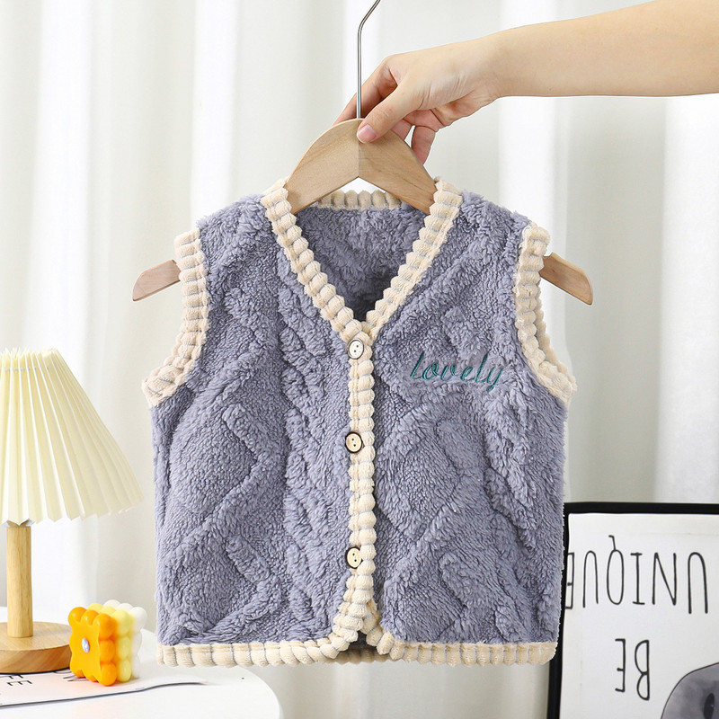 Jauns dizains Bērnu vilnas veste mēteļi V veida kakla izgriezumā Moderns, moderns, biezs, silts āra apģērbs Maziem zēniem ikdienišķs, brīvs, mīksts jaciņš