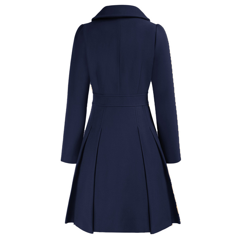 GRACE KARIN Ženski trenč kaput s dvostrukim kopčanjem, vuneni plašt, jakna s džepovima, kaput iznad koljena