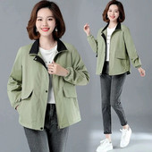 2023. Ženska kratka jakna Proljeće Jesen Nova ležerna vjetrovka Ženska samostojeća ovratnica Osnovni kaput Jakna s džepovima na patentni zatvarač Gornja odjeća