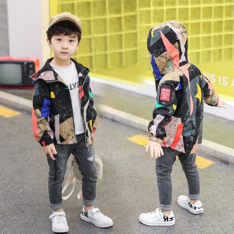 2020, nova jakna za dječake, proljeće i jesen, dječja kamuflažna jakna s kapuljačom, vodootporna kabanica za dječaka, dječja odjeća od 2 do 10 godina