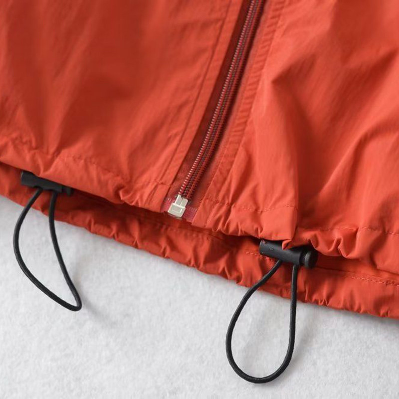 Rimocy Jachete de vară subțiri decupate femei Streetwear Y2K guler stand paravent femei cu cordon îmbrăcăminte exterioară cu mânecă lungă pentru femei