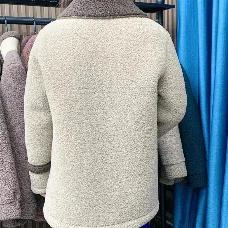 2023. Zimska jakna Ženska parka Novi kaput od janjeće vune s baršunom podstavljenim majčinskim krznenim kaputom Ženska pamučna odjeća Ženska gornja odjeća 5XL