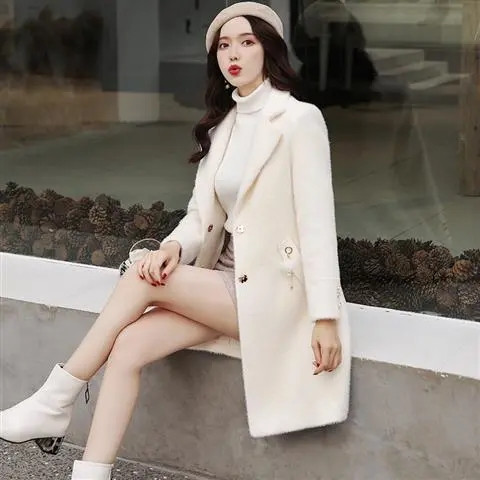 2023. Zimski novi ženski zlatni mink dolje Ženski zimski deblji vuneni kaput srednje dužine Odjeća Temperament Ženski gornji kaput