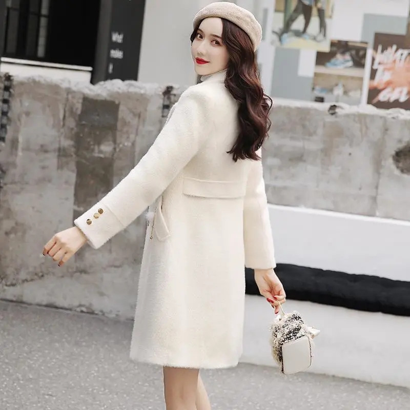 2023. Zimski novi ženski zlatni mink dolje Ženski zimski deblji vuneni kaput srednje dužine Odjeća Temperament Ženski gornji kaput